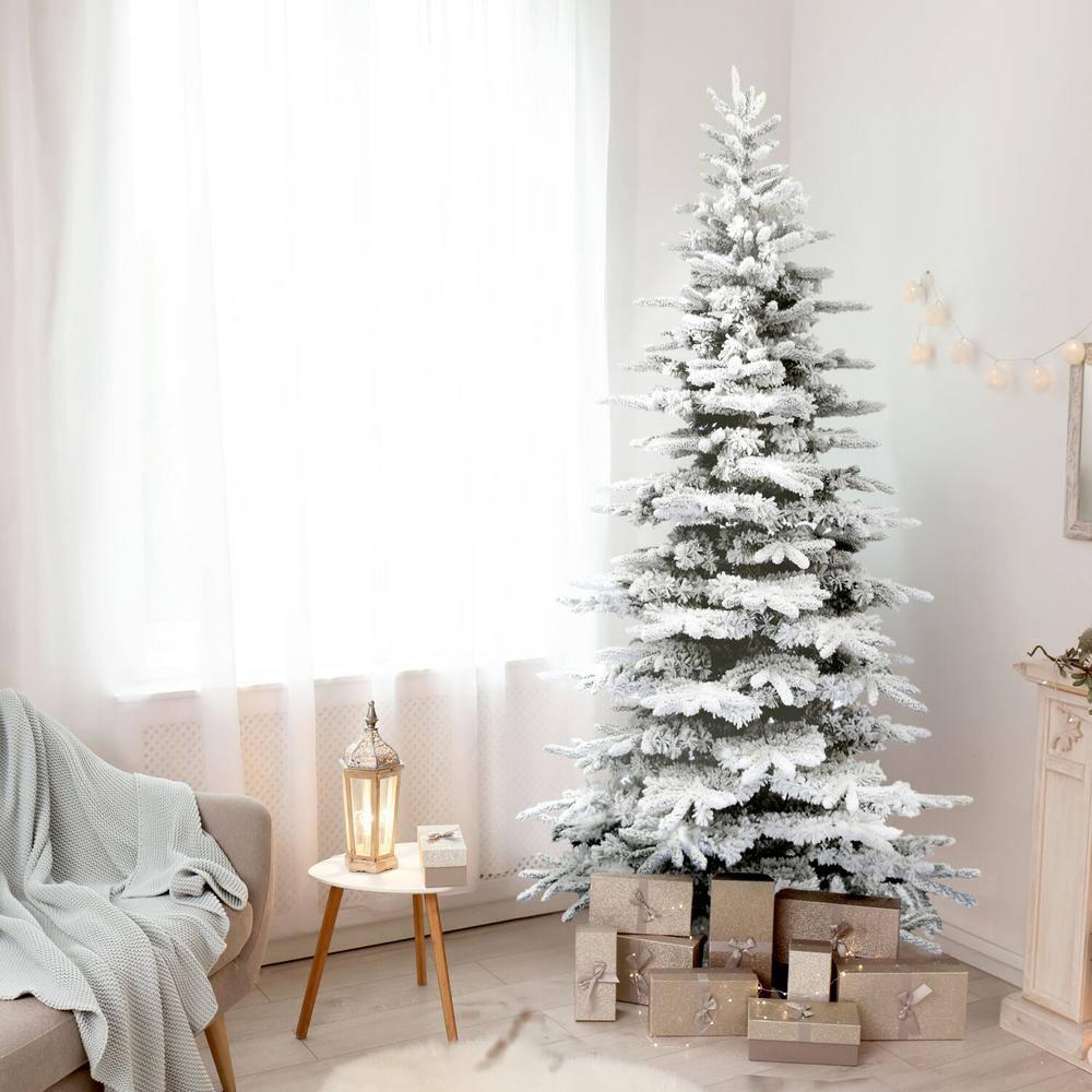 Fraser Hill Farm Unlit Snow Flocked Pine Valley Flocked Christmas Tree & Reviews | Wayfair