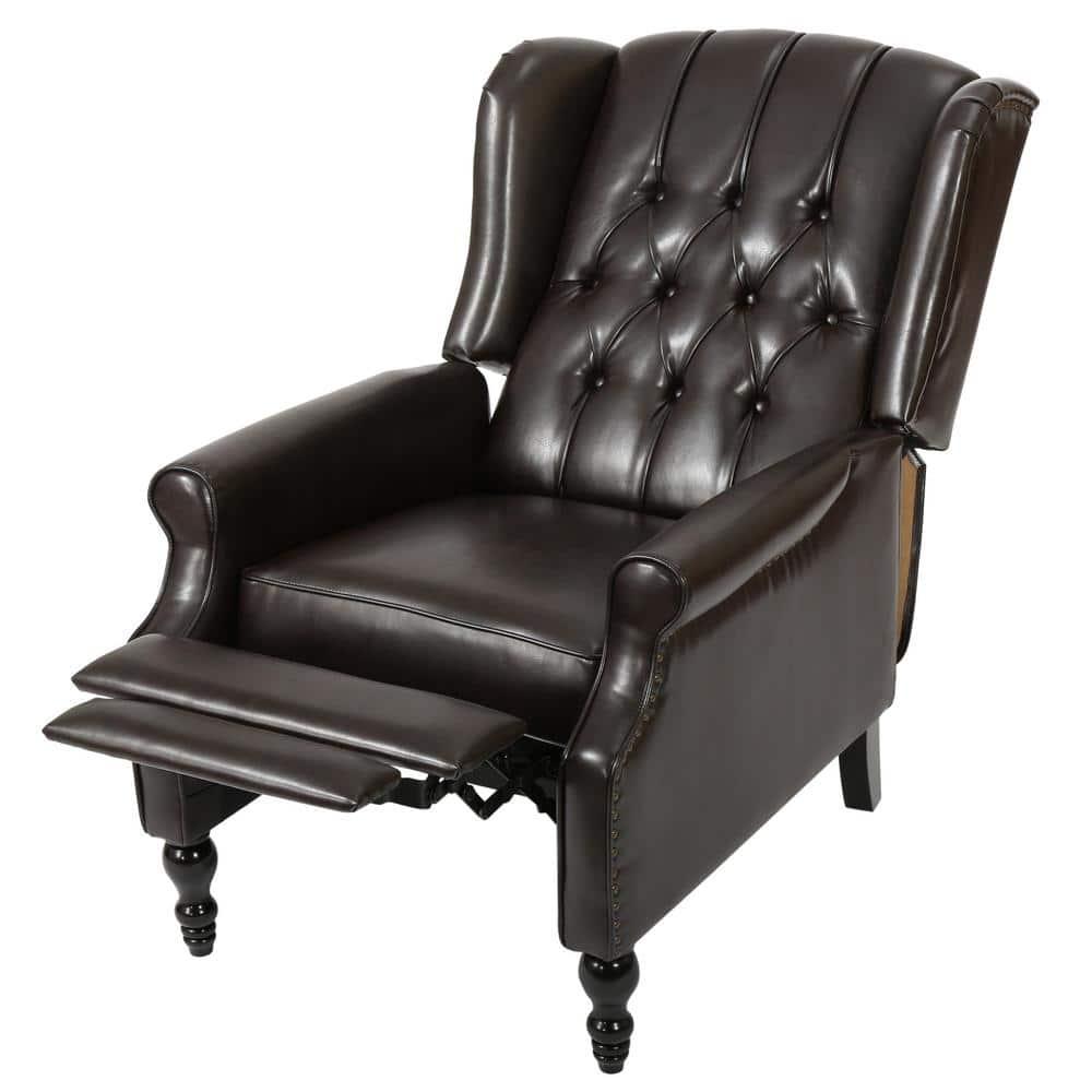 Walter Brown Bonded Leather Recliner Club Chair - Christopher Knight Home: Comfortable Seating, 250lb Capacity