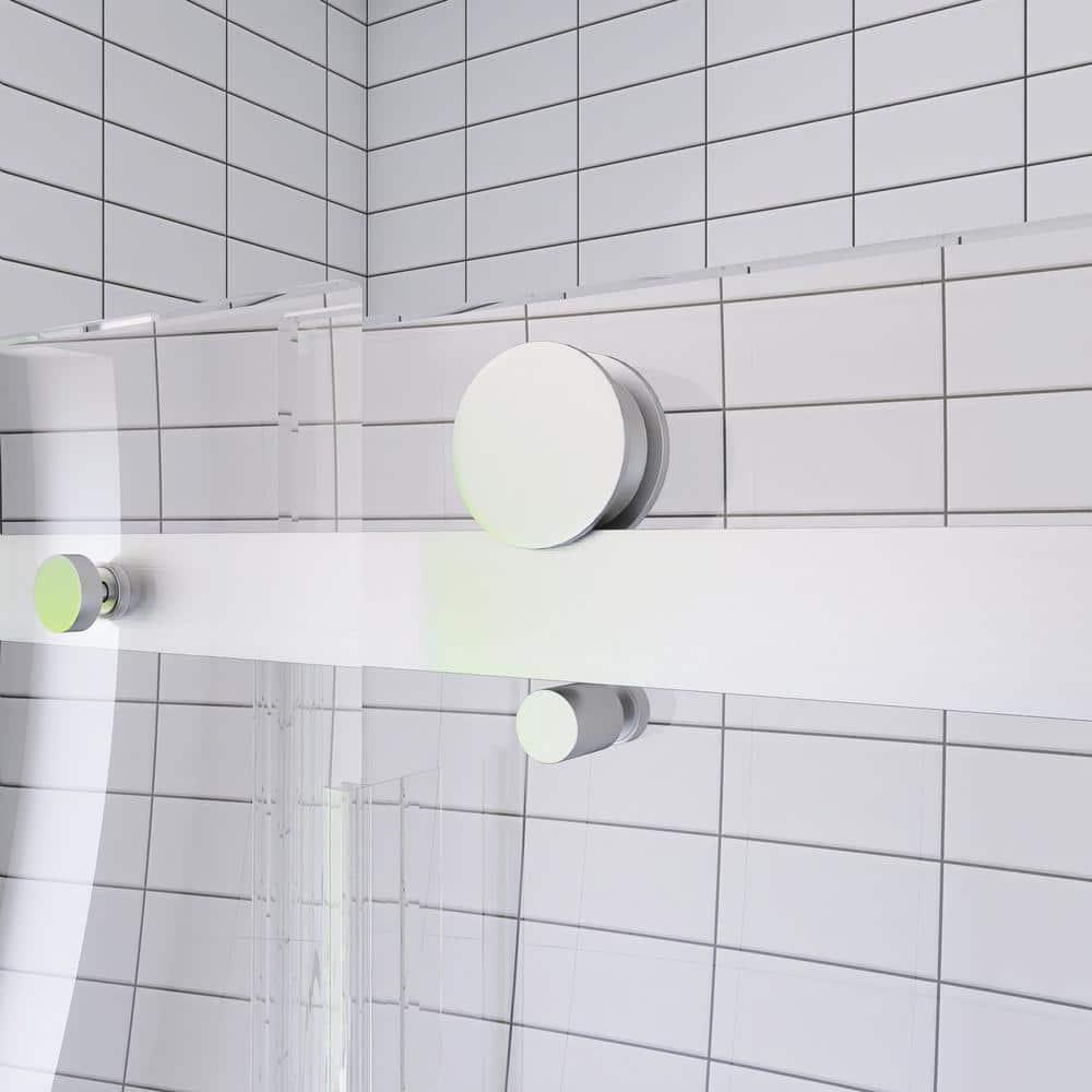 56"-60 ‘W x 75’ Aluminum Framed Single Slide Design Shower Door