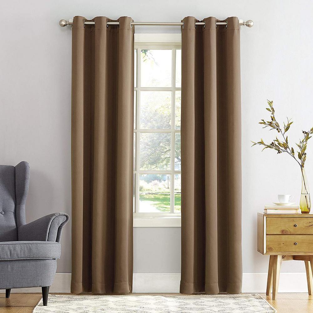 40"x95" Sun Zero Blackout Kenneth Energy Saving Grommet Curtain Panel Barley: Modern Thermal Insulated, Noise Reduction