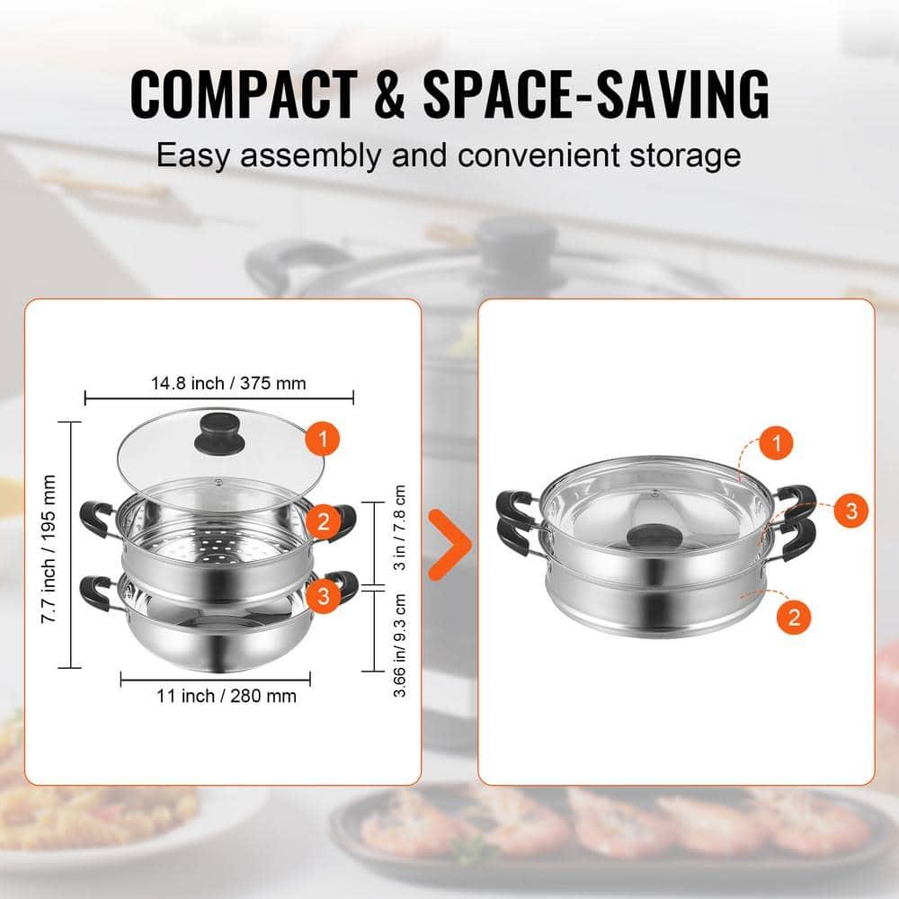 VEVOR VEVOR 3 Quarts Stainless Stee Steamer Pot