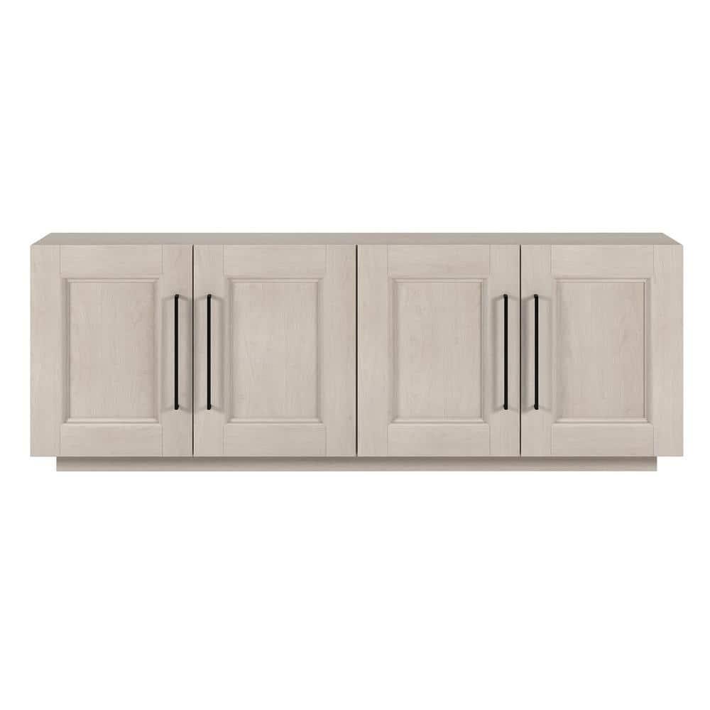 Evelyn&Zoe Easy Assemble Television Stand, Wood White, 15.50 x 68.00 x 24.00 Inches, 102.55 lb