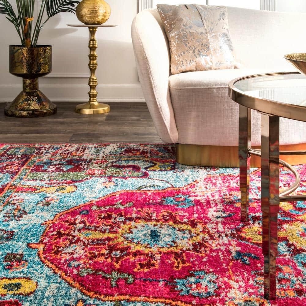 nuLOOM 12'x15' Vintage Corbett Area Rug: Bohemian Medallion, Multicolor, Low Pile, Machine Made, Indoor Use