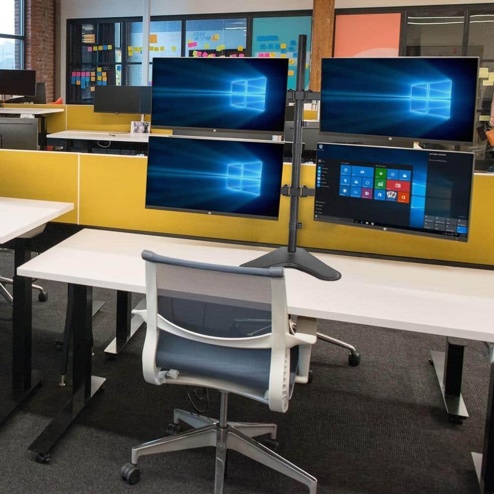 Mount-it Mount-It Quad Monitor Stand | Height Adjustable Standing 4 Screen Mount Fits Monitors Up to 32 in.