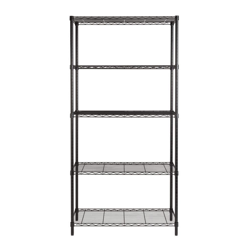 Honey Can Do 5-Tier Metal Height-Adjustable Shelving Unit (36" W X 72" H x 16" D)