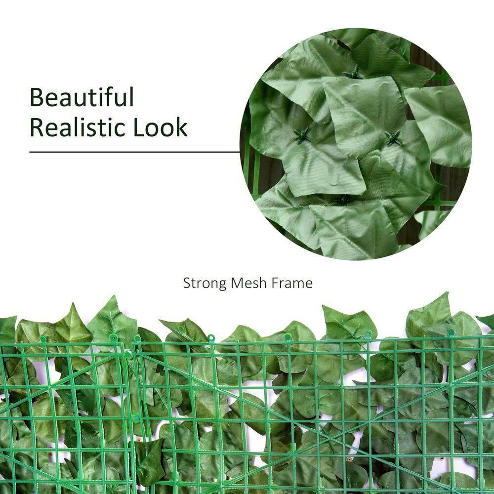 Outsunny 3 ft. H x 10 ft. W Artificial Faux Hedge Leaf Ivy Vine Mesh Privacy Screen