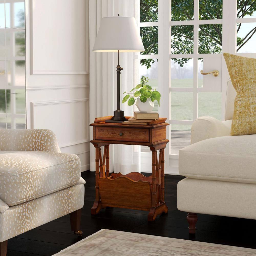 Cummings End Table With Storage - Olive Ash Brown