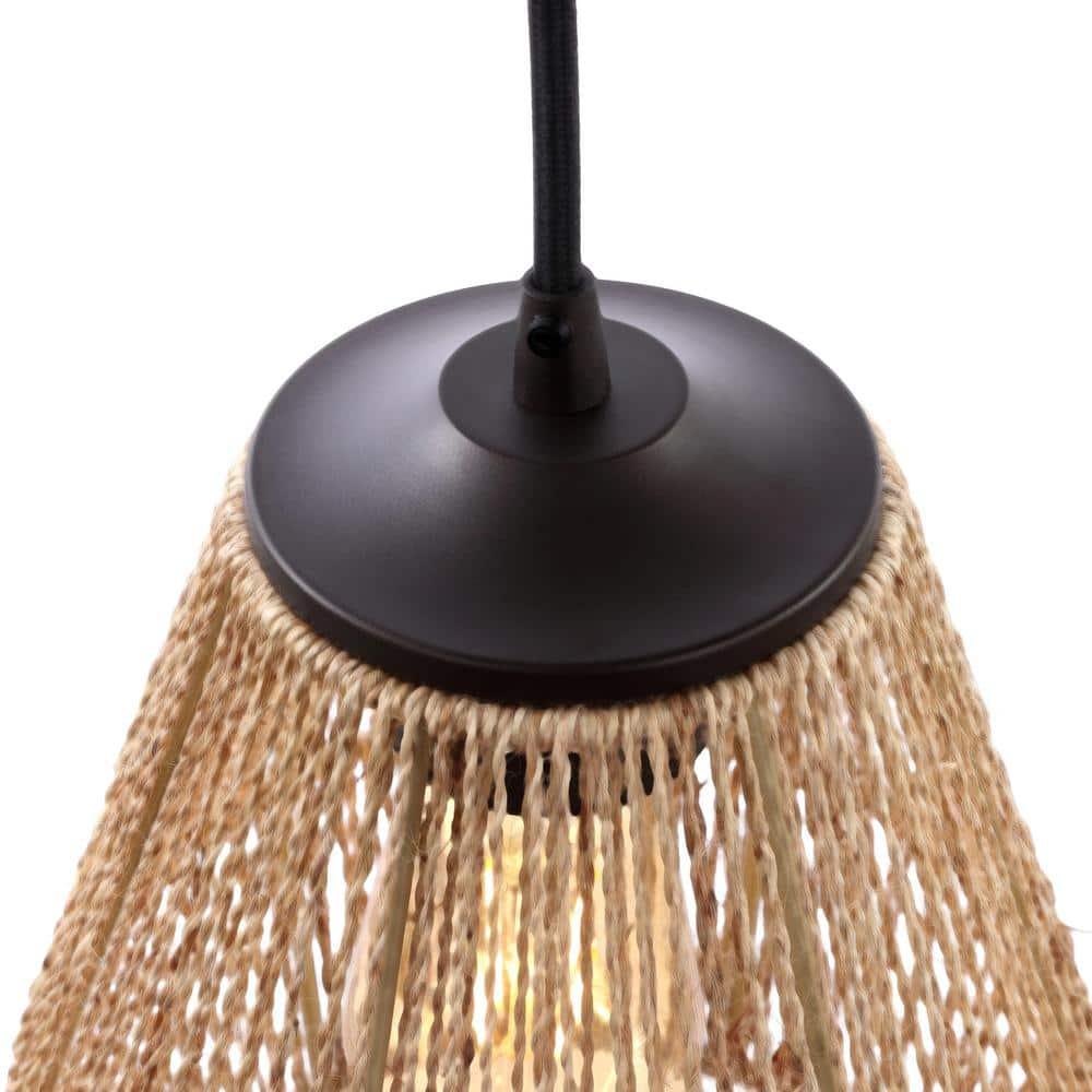 Jonathan Y Ibiza Island Seagrassmetal Bohemian Coastal Led Pendant