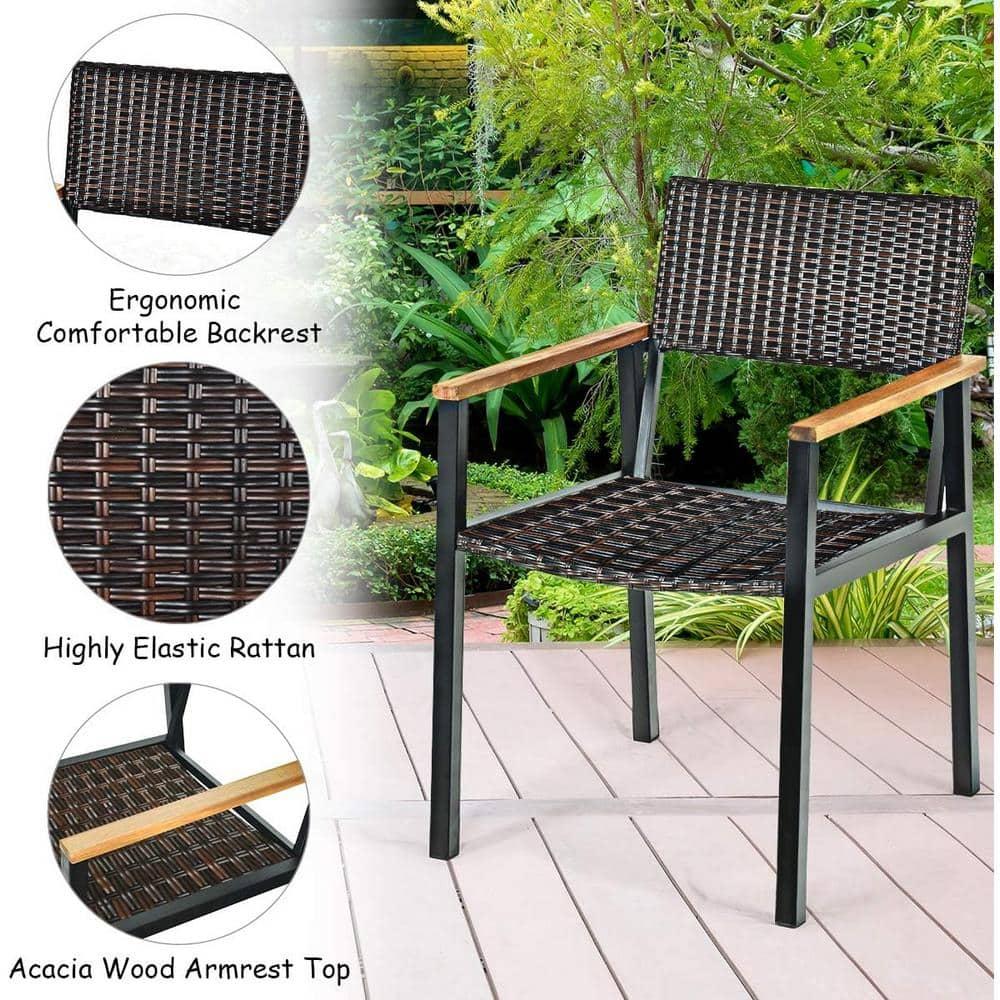 Hokku Designs Artimiza 6 - Person Acacia Patio Dining Set with Rectangular Table (Set of 7)
