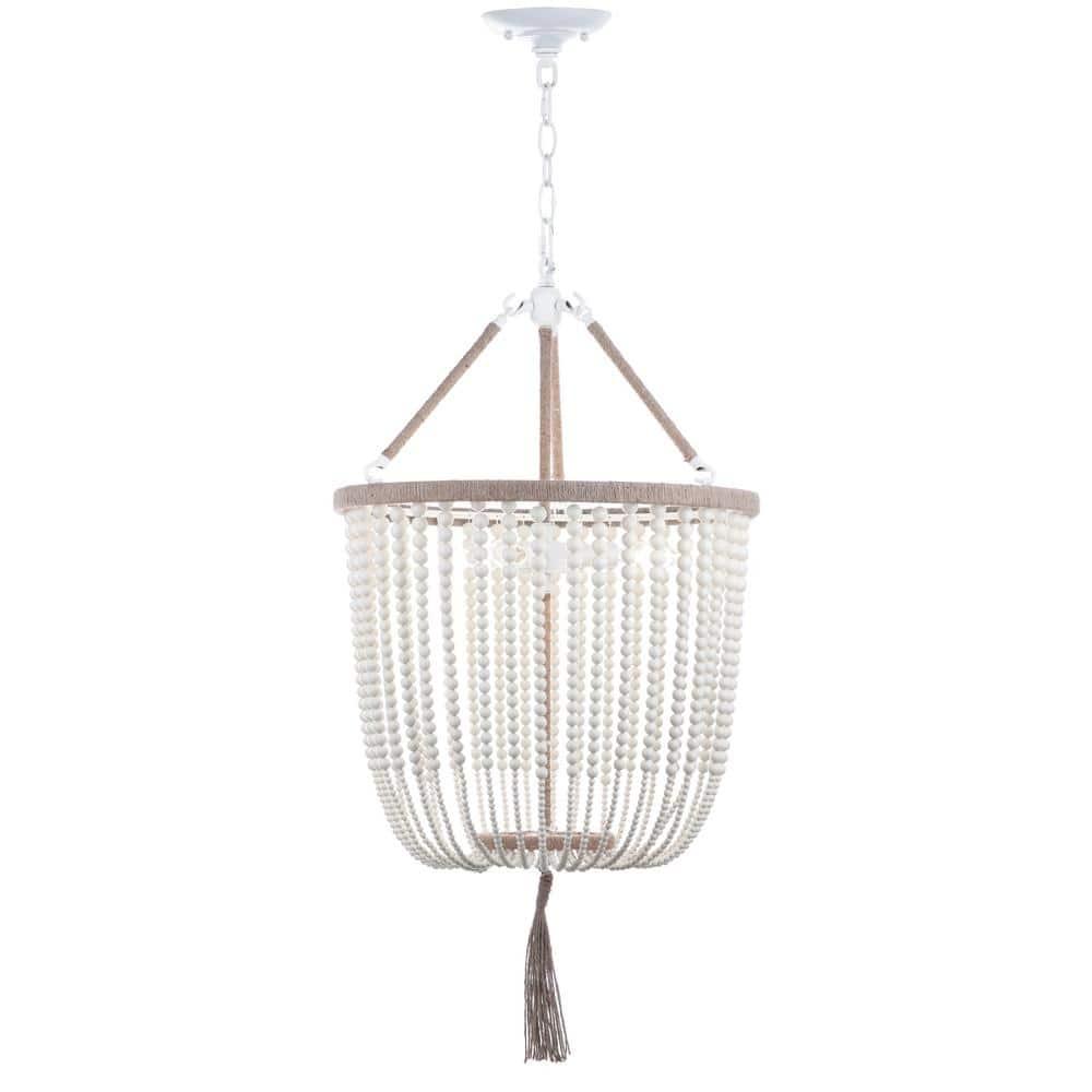 Angie Beads Pendant Lamp - LIT4476 - Cream - Safavieh