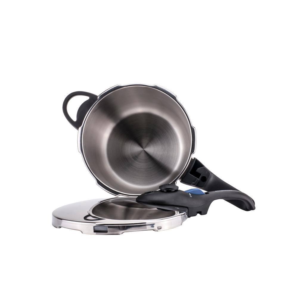 MAGEFESA Favorit Six Fast-Cooking Pressure Cooker Set, 3.2 Qt & 6.3 Qt, Stainless Steel, Induction Compatible, Heat Diffuser Base, 5 Safety Systems – Special Edition (Steam Basket, Lid & Recipe Book)