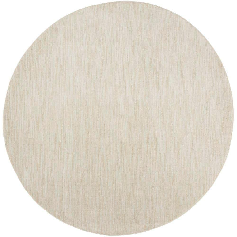 Nourison Essentials Easy Care Indoor Outdoor Area Rug - Ivory Beige 10' x Round