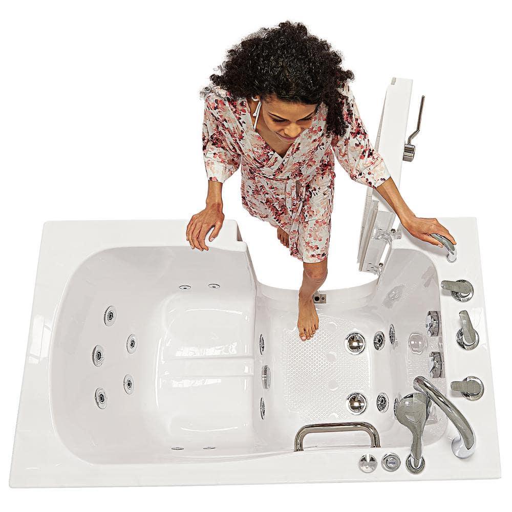 Monaco 32"x52" Acrylic Hydro Massage Walk-In Bathtub, 5 Piece Fast Fill Faucet, 2" Dual Drain