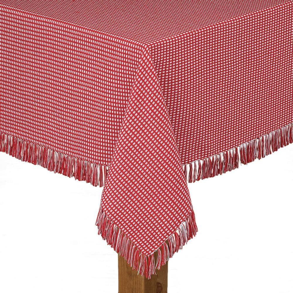 Lintex Linens Homespun Red 100% Cotton Tablecloth 70" Round