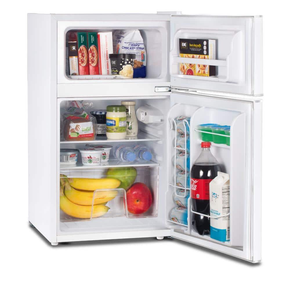 20.5 in. 3.2 cu. ft. 2 Door Mini Refrigerator with Freezer in White, ENERGY STAR Qualified