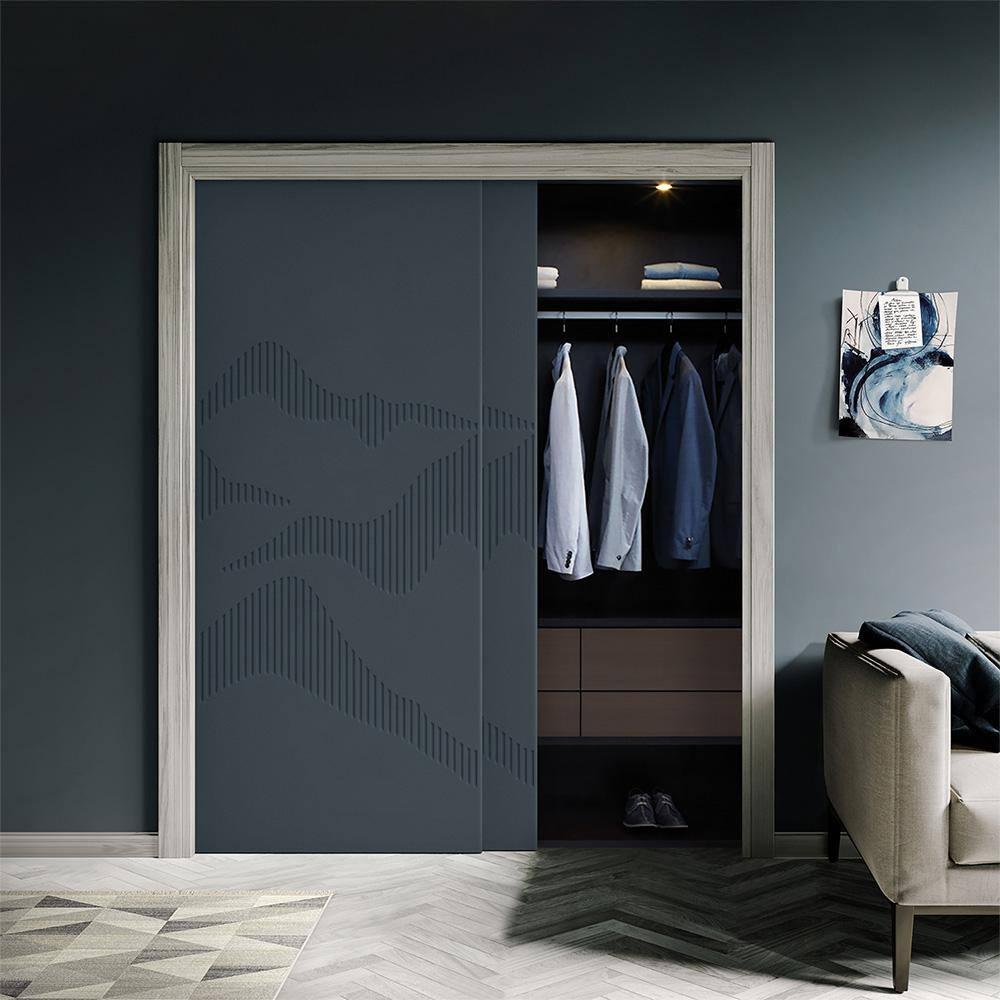 Calhome Hollow Paneled Painted Sliding Closet Doors
