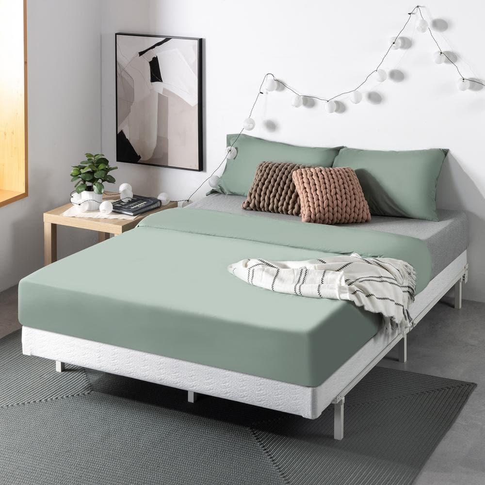 Queen 5" Metal Smart BoxSpring Mattress Base with Quick Assembly Gray - Zinus