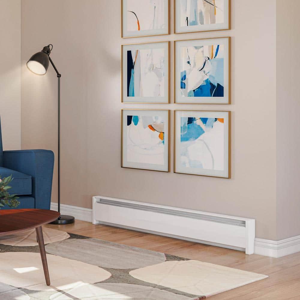 Cadet SoftHeat 59" Electric Hydronic Baseboard Heater (Model: EBHN1000W, Part: 13459), 3415/2560 BTU, 240/208 Volt, 1000/750 Watt, White