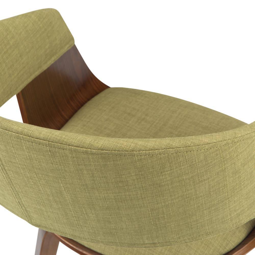 Lowell Bentwood Upholstered Dining Chair with Curved Backrest in Mid-Century Modern Style
