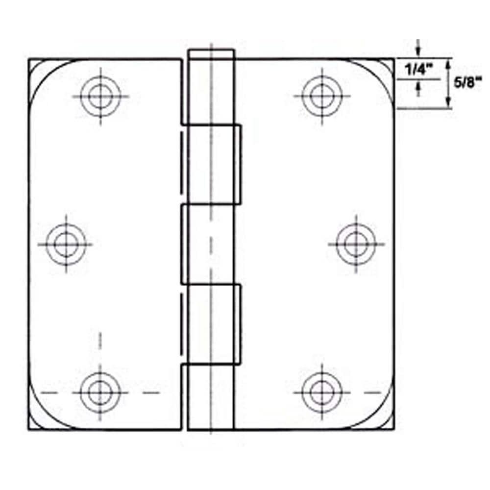 GlideRite Hardware 3.5" H x 3.5" W Removable Pin 12 Door Hinges (Set of 12)