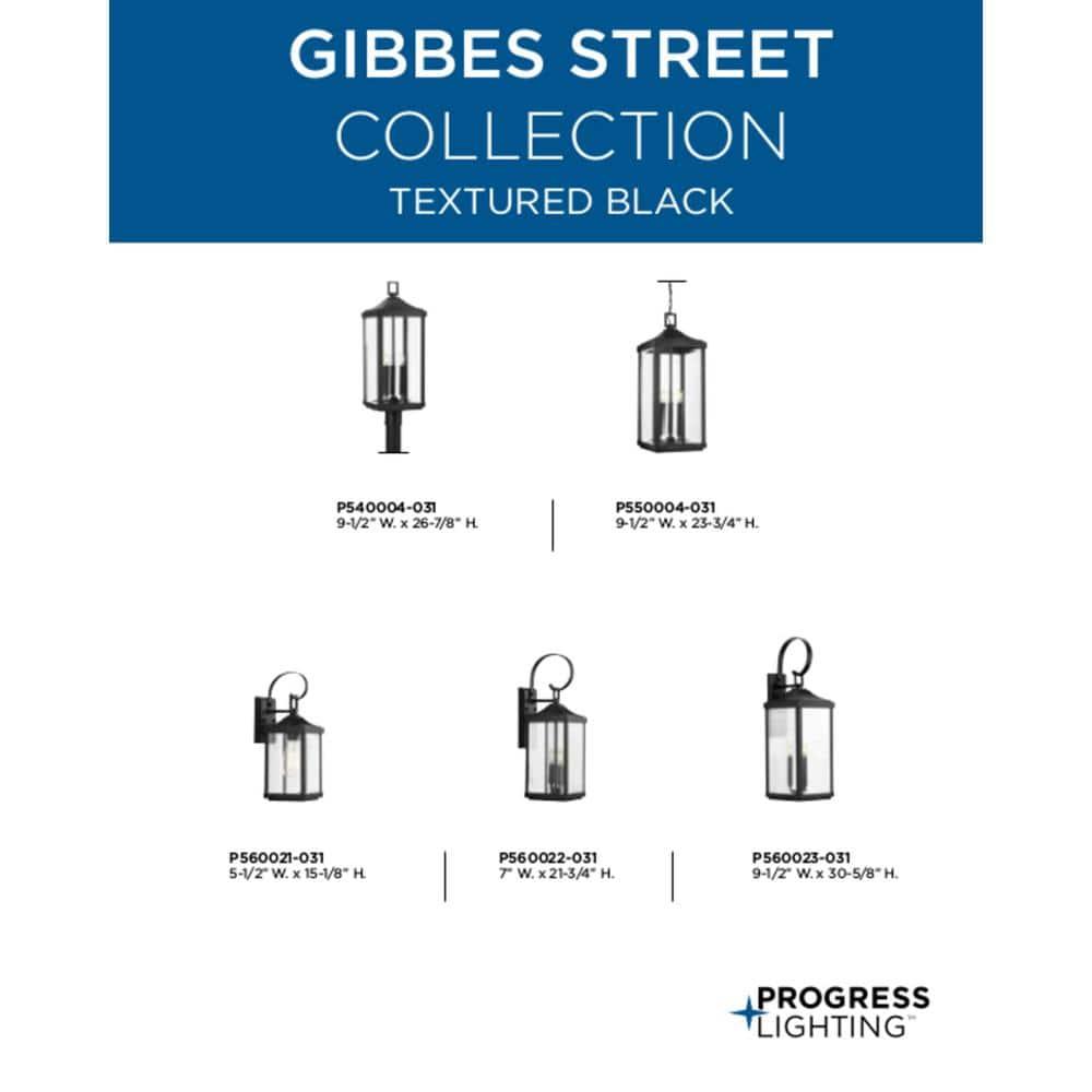 Progress Lighting Gibbes Street 3-Light Wall Lantern in Antique Bronze with Clear Beveled Glass