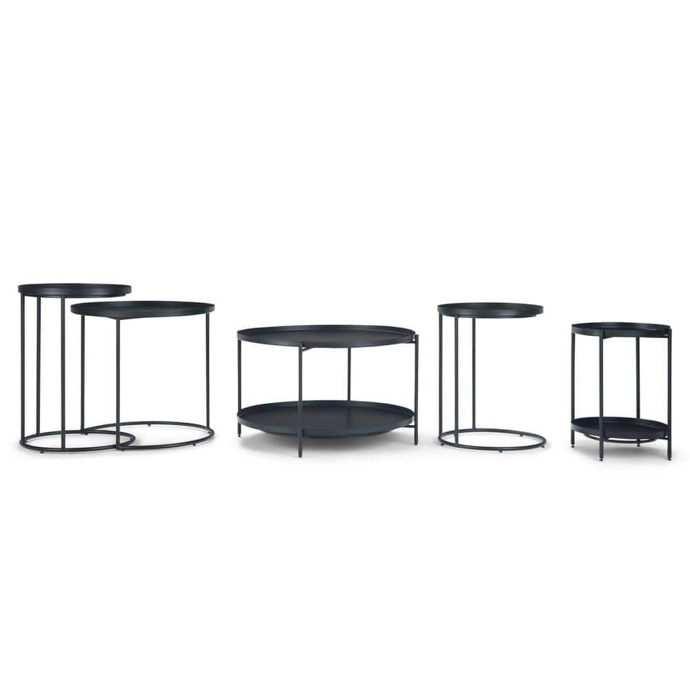 Simpli Home Monet Industrial 17 " Metal Metal End Table in Black