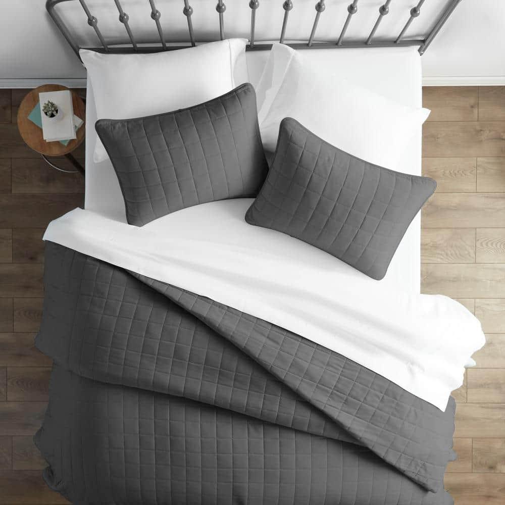 Simply Soft™ Double Brushed Microfiber Square Pattern Quilted Coverlet Set