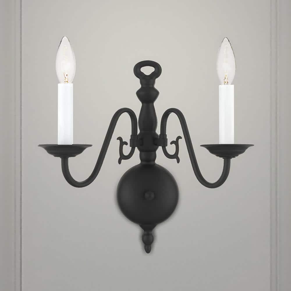Livex Lighting Williamsburgh 2 - Light Wall Light in  Black