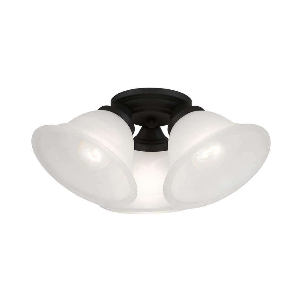 Livex Lighting Wynnewood 3 - Light Flush Mount in  Black