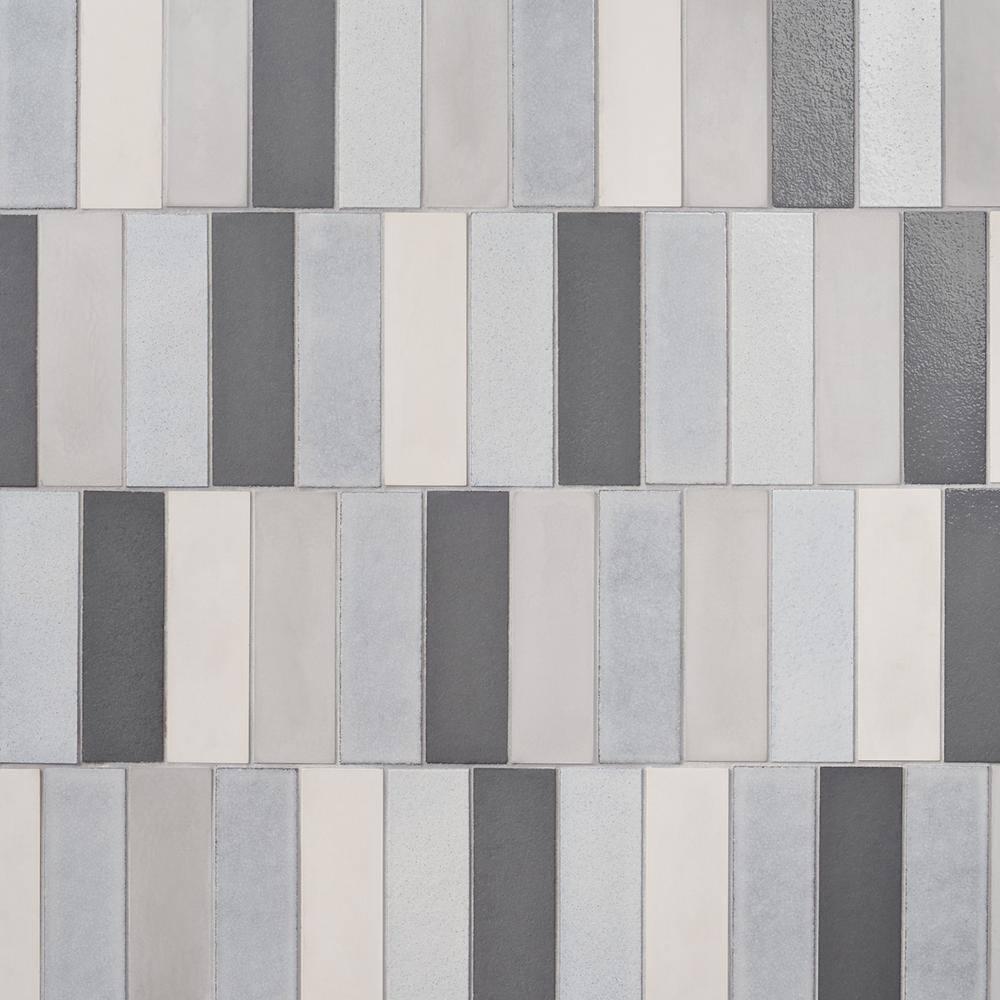 Groovy Blend 2" x 8" Glossy Lava Stone Subway Wall Tile (3.88 Sq. Ft. / Case)