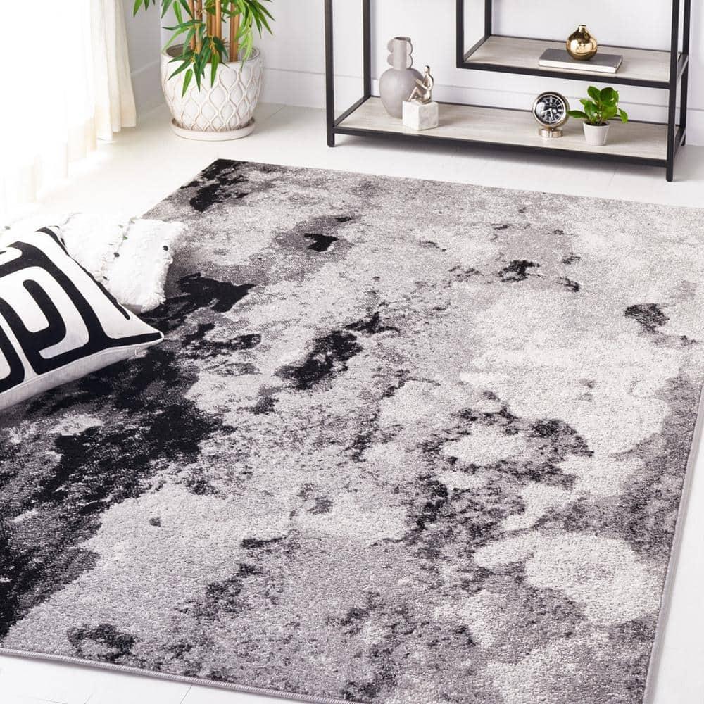 SAFAVIEH Adirondack Ladonna Abstract Area Rug, Grey/Black, 8' x 8' Square
