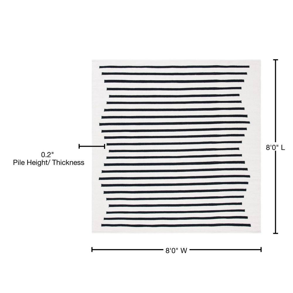 Montauk MTK313 Hand Woven Indoor Area Rug - Ivory/Black - 8'x8' - Safavieh