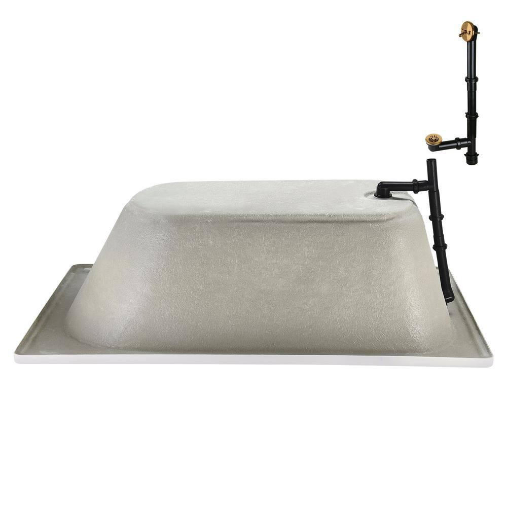 72" x 36" Acrylic Soaking Drop-In Bathtub, Drain Included