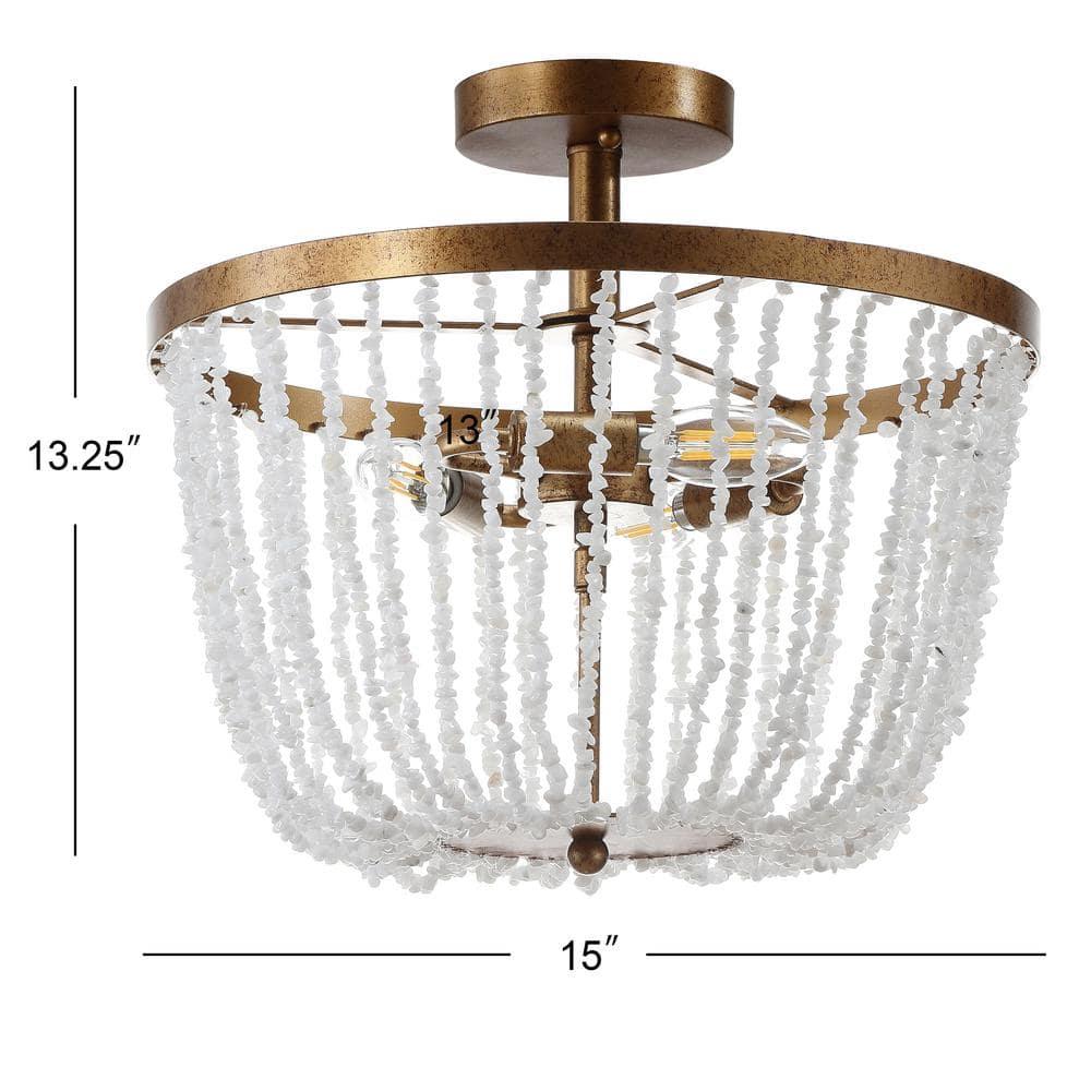 Jonathan Y Lighting Jyl9021 Georgian 3 Light 15" Wide Led Semi-Flush Bowl Ceiling Fixture