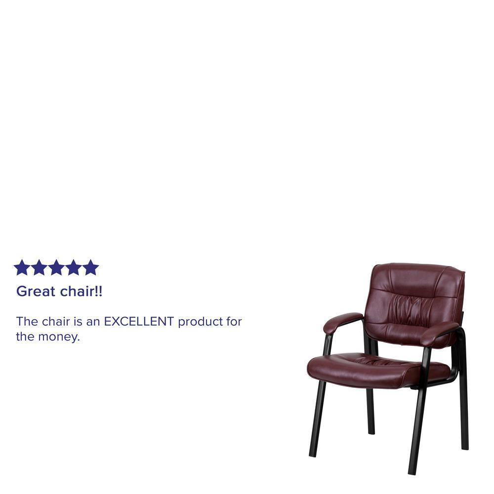 Flash Furniture Haeger LeatherSoft Tufted Executive Reception Chair with Padded Armrests, Burgundy