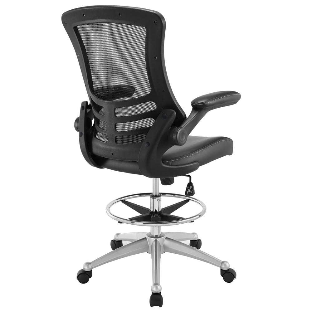 Modway Modway Attainment Vinyl Drafting Chair - Drafting Stool With Flip-Up Arm