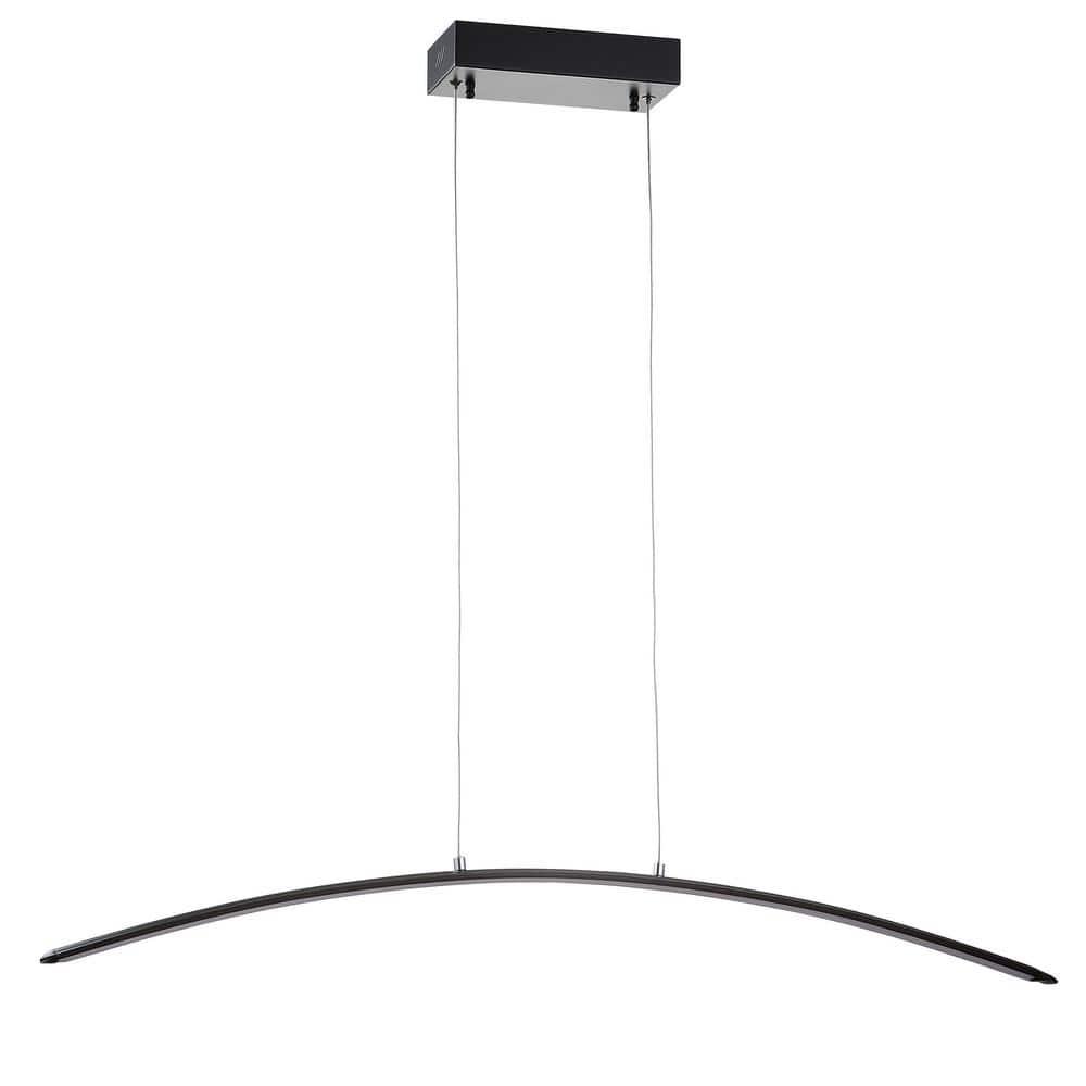 JONATHAN Y Roxanna 41.5" Dimmable Adjustable Integrated LED Metal Linear Pendant, Black