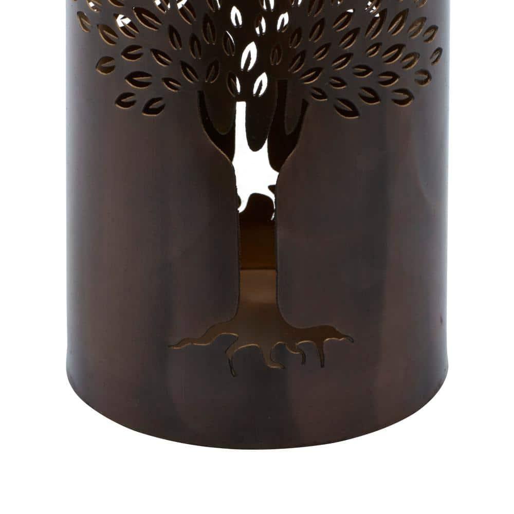 DecMode 3 Holder Copper Metal Tree Decorative Candle Lantern, Set of 3
