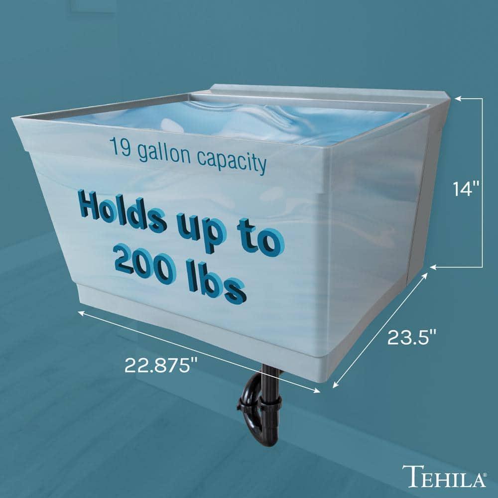 23" L x 24" W Wall Mount Laundry Sink