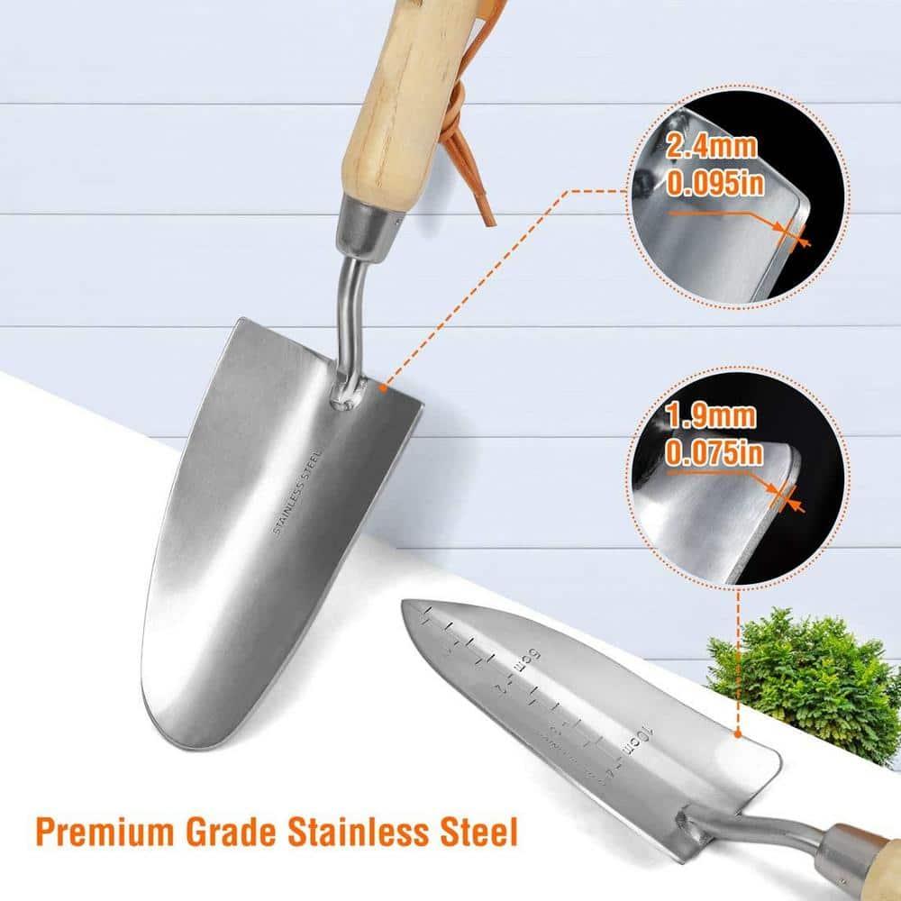 WORKPRO Garden Tools Set, 7 Piece Stainless Steel Heavy Duty Gardening Tools with Wooden Handle