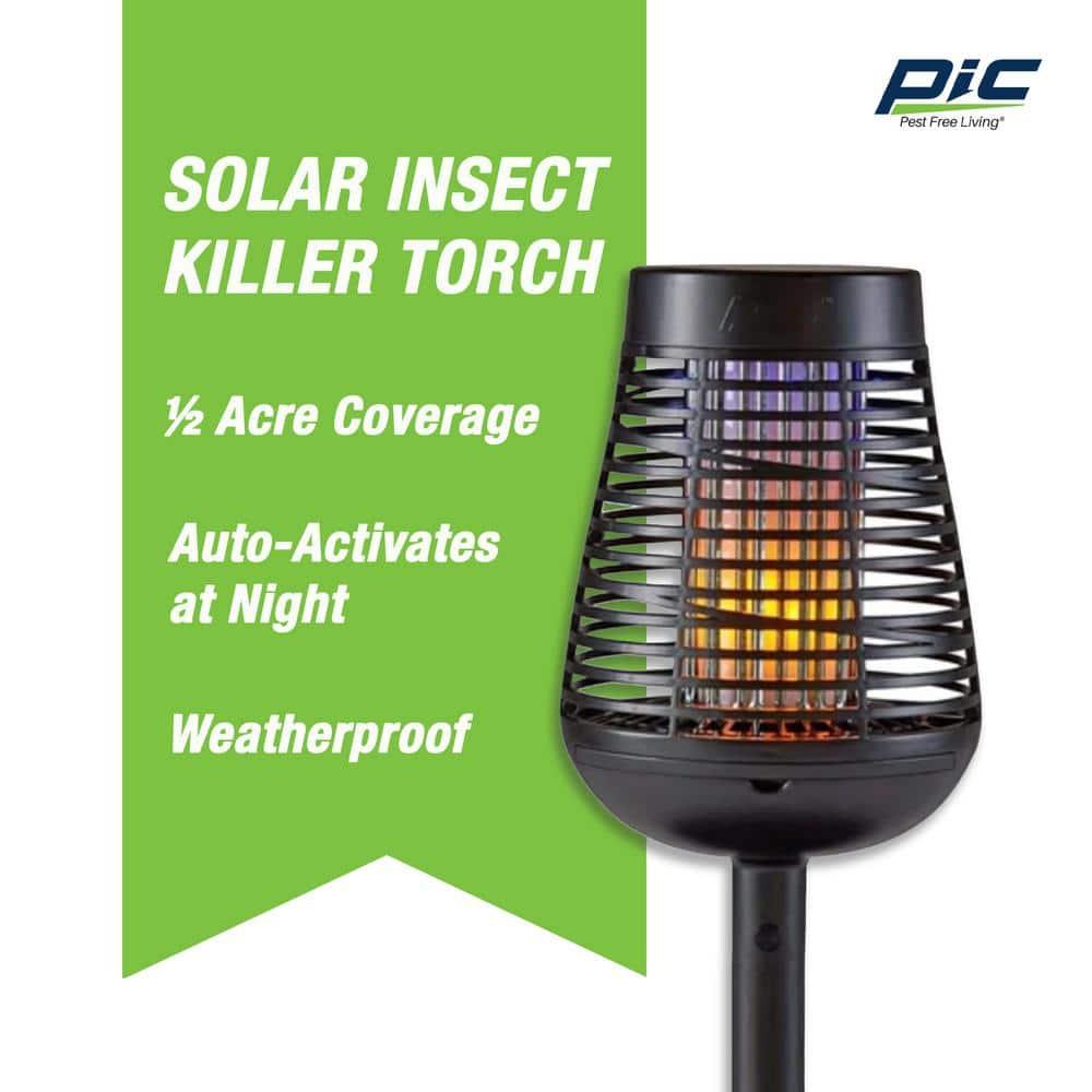 PIC Pic Flickering Flame Solar Bug Zapper Insect Killer Torch