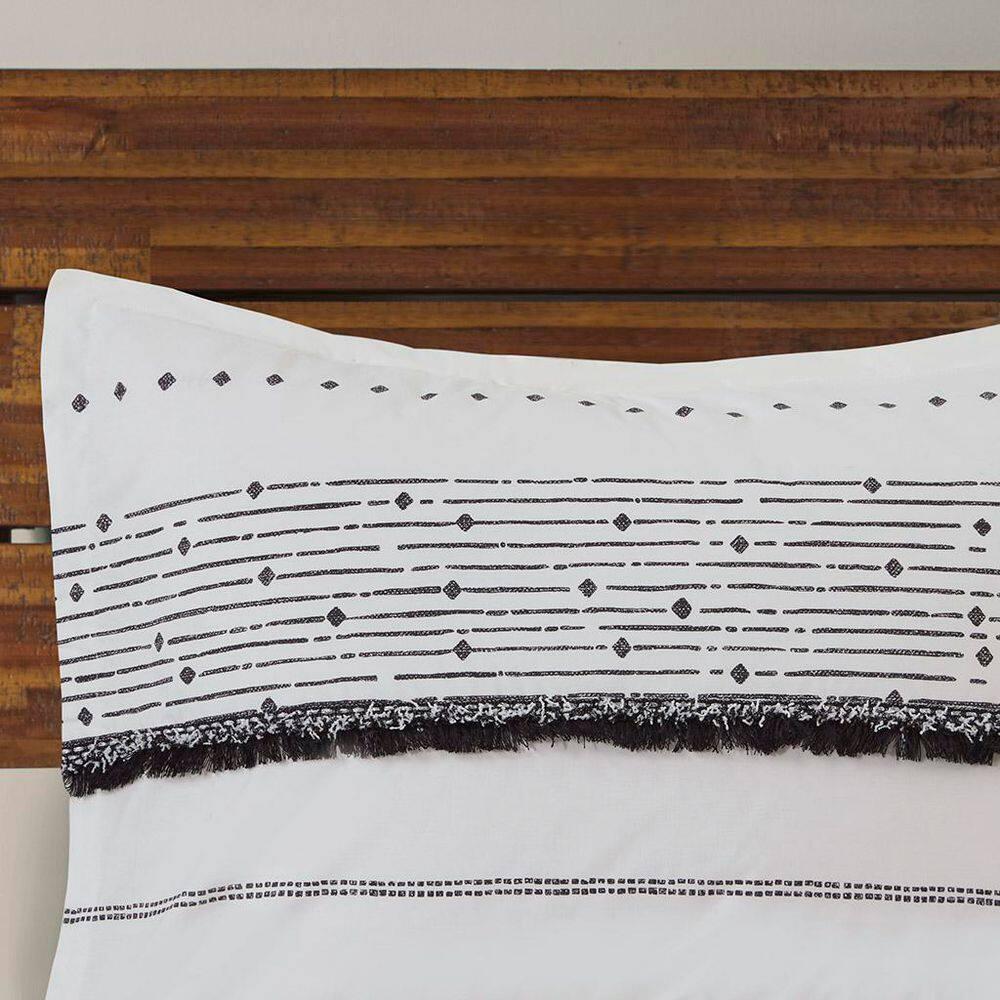 INK+IVY Nea Boho, Mid-Century 3 Piece Stripe Cotton Comforter Set With Tassels