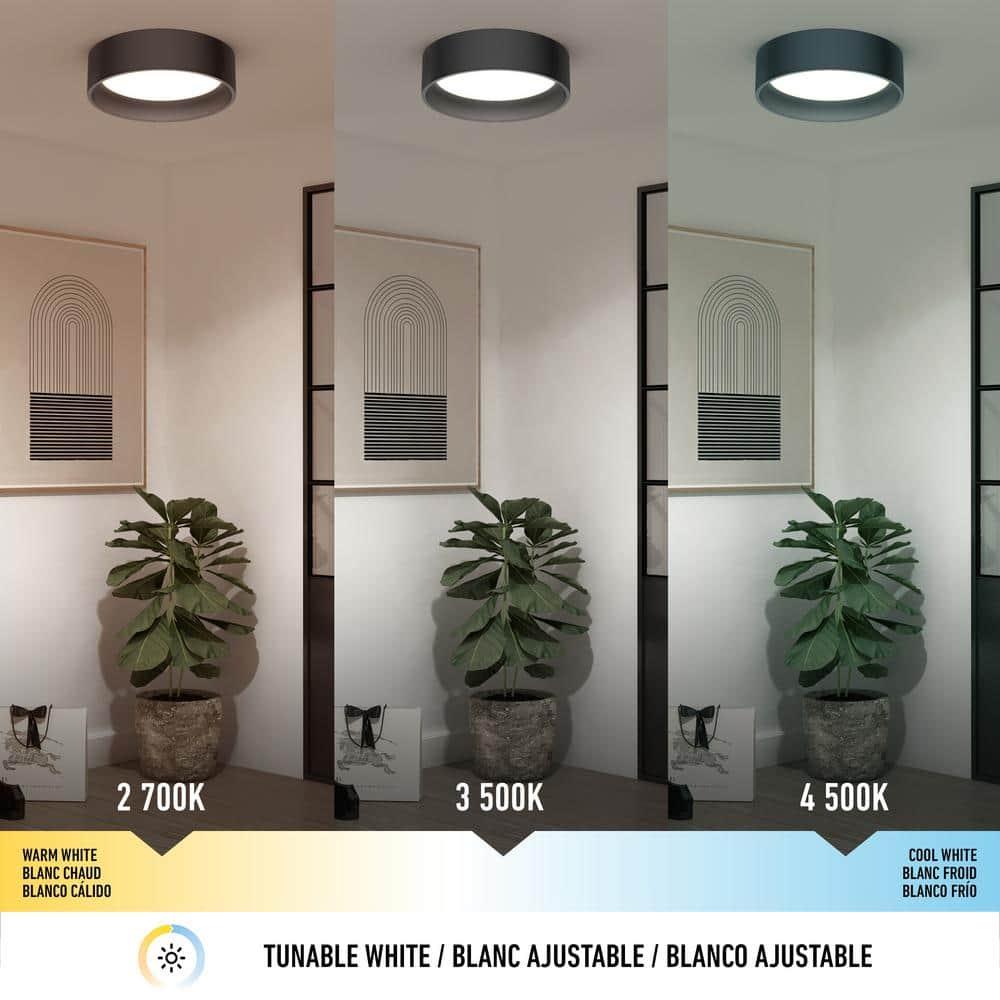 Artika Alton Ceiling Light 1 Light Integrated LED CCT Flush Mount Black
