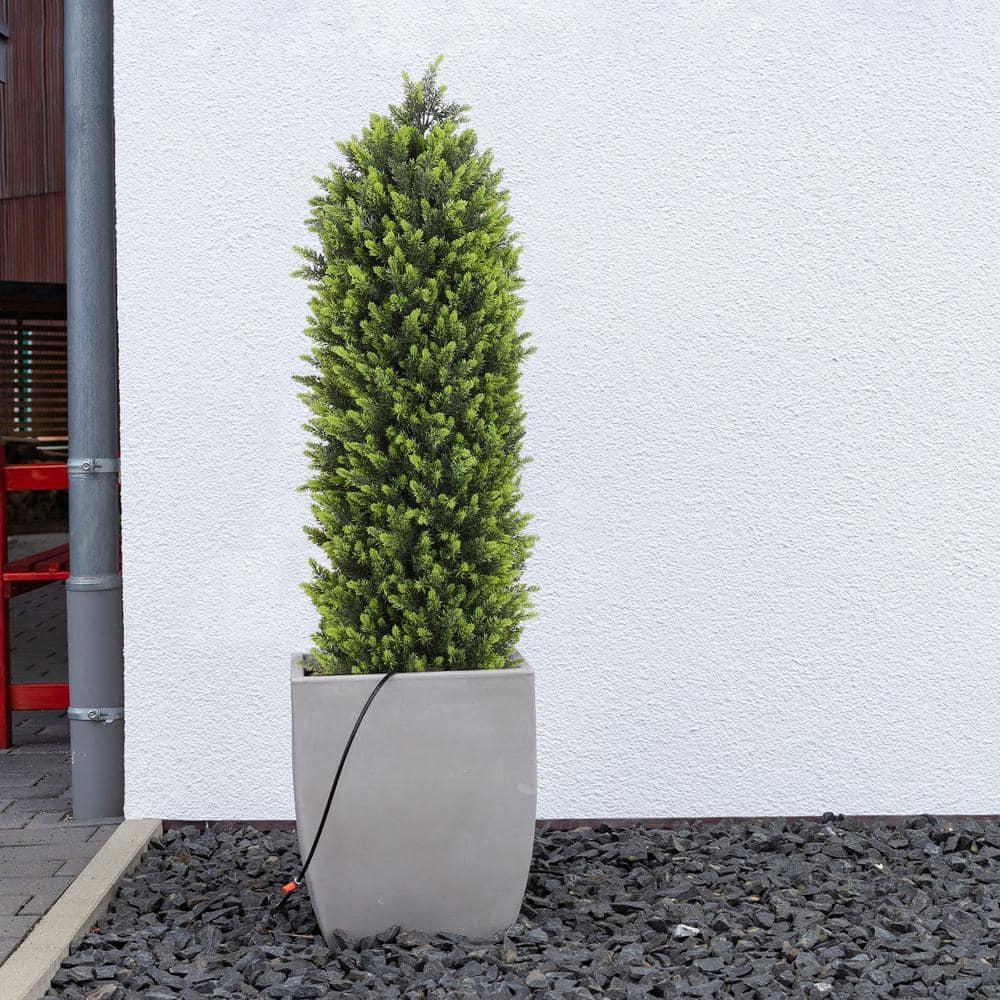 4ft Artificial Cedar Topiary Trees 2 Pack, Beautiful Realistic Artificial Plants for Outdoor, UV Protection Potted Plants Artificial Shrubs for Outdoor, Indoor, Office, Front Porch Decor.