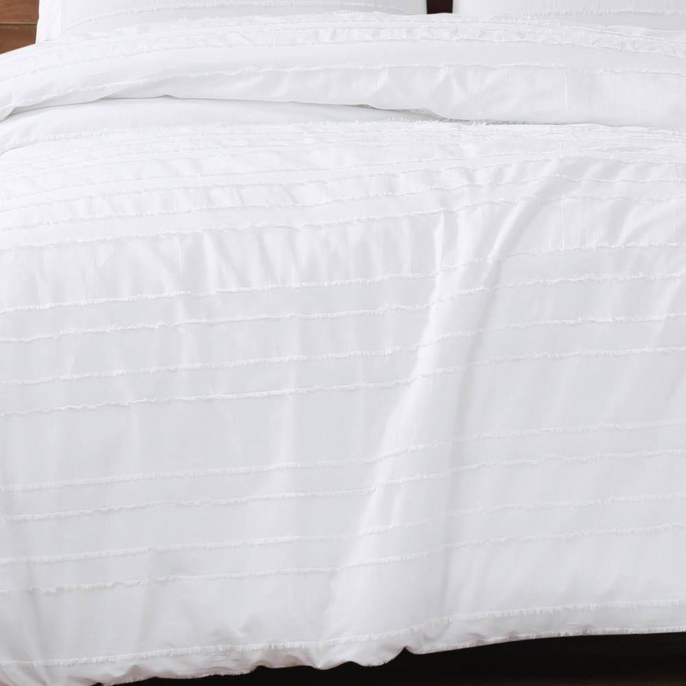 Carlisle White Cotton Full/Queen Duvet Cover Set