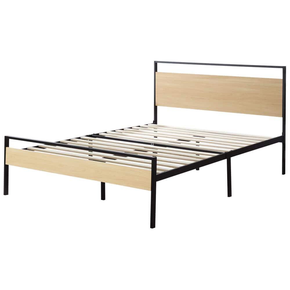 Nora Metal and Wood Platform Bed Frame - Brookside Home
