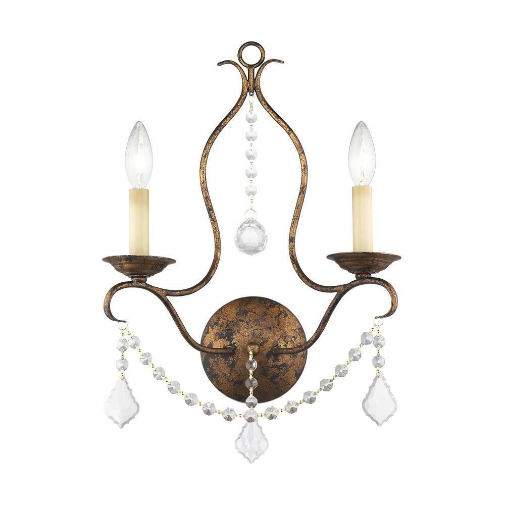 Livex Lighting Chesterfield 2 - Light Wall Light in  Hand Applied Venetian Golden Bronze