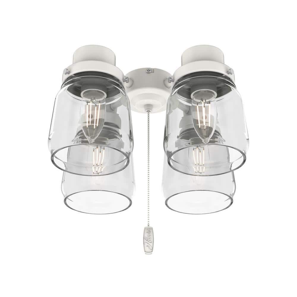 Hunter Fan 99384, Original 4 Light Accessory Fitter and Glass in White