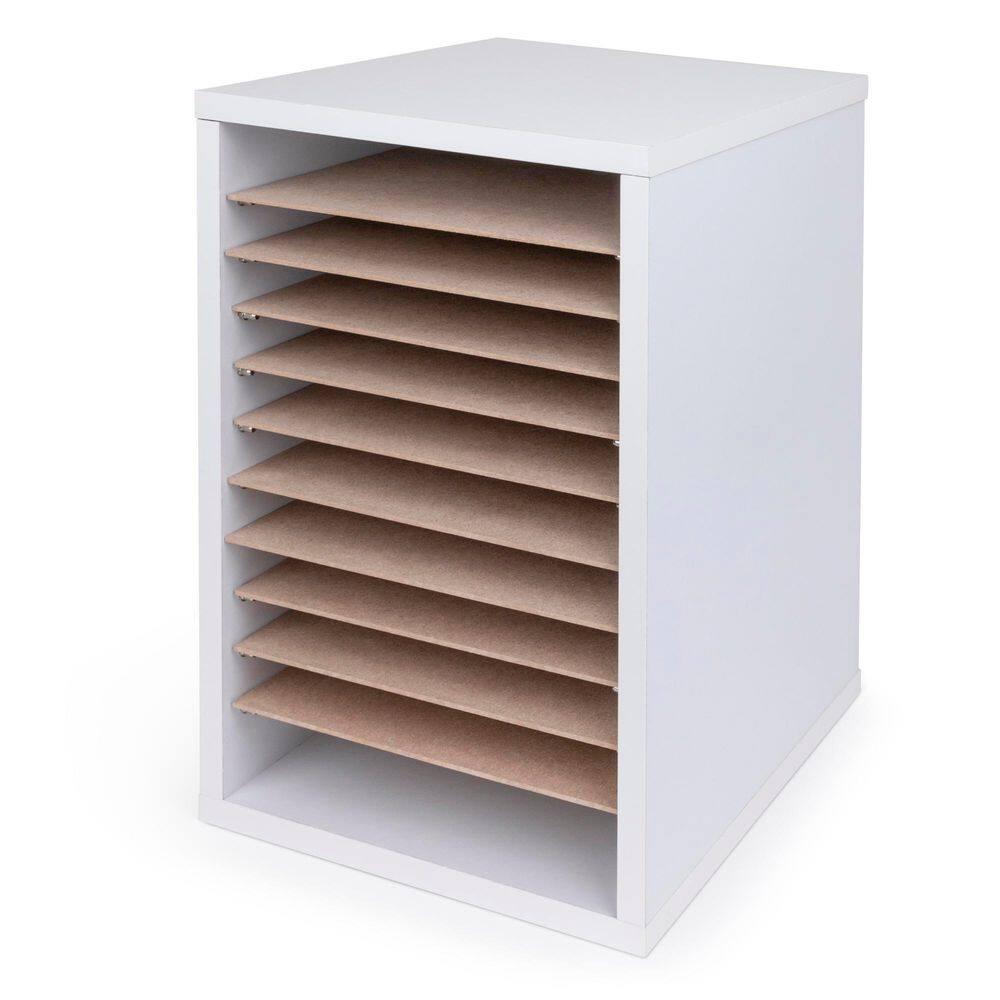 White 11-Slot MDF Vertical Paper Sorter Organizer