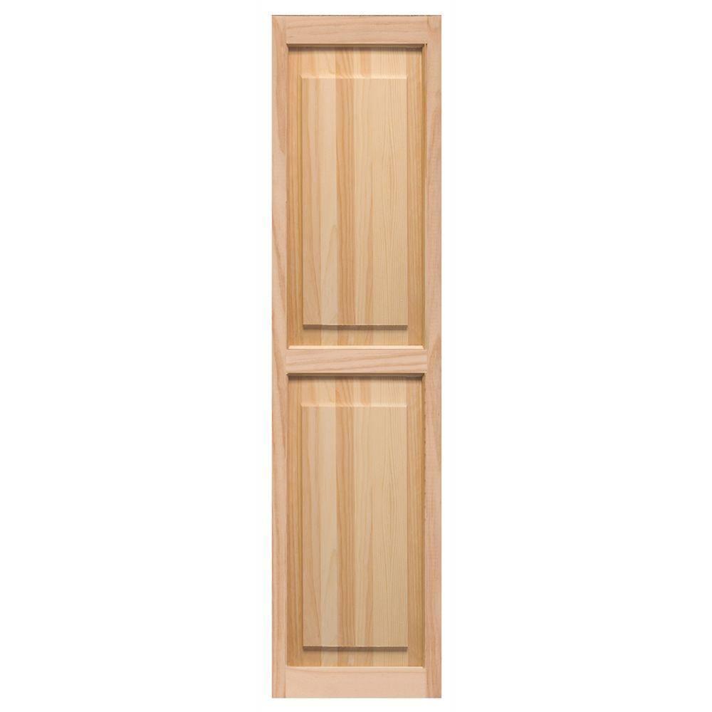 LTL Home Products Pinecroft Raised Panel Wood Exterior Shutters (Set of 2)